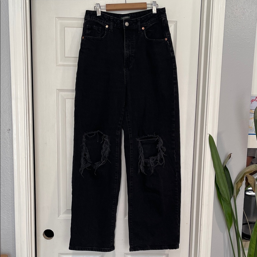 Wild Fable Black Distressed Flare Jeans